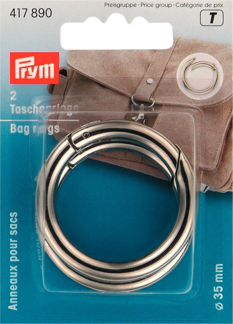 Prym 35mm silver turn bag rings